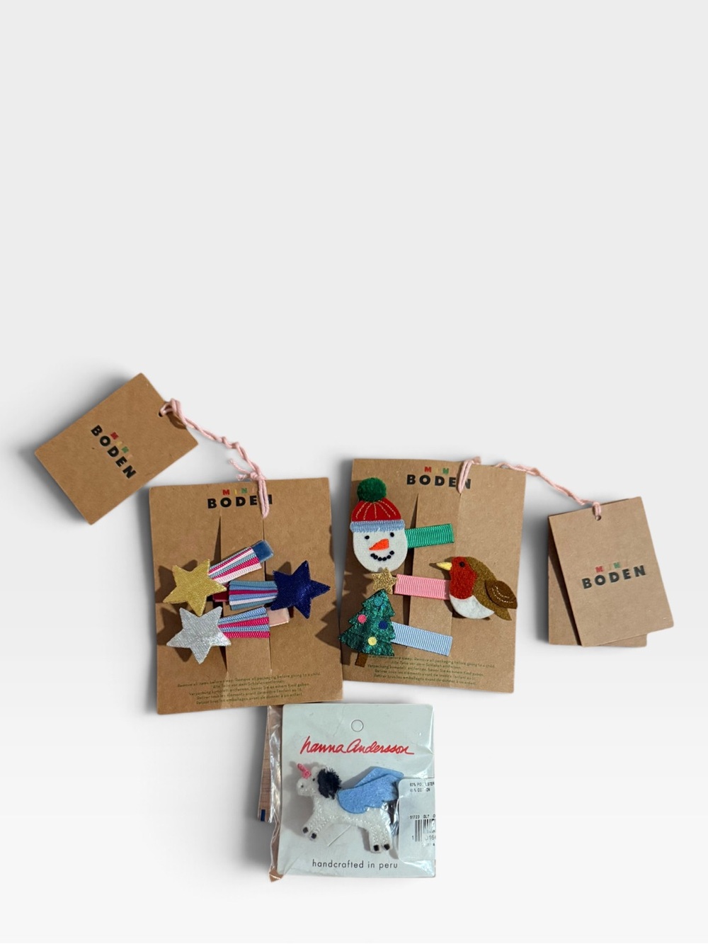Mini Boden Girls Hair Clips-Holiday and Star Hair Clips-Hannah Andersson Unicorn